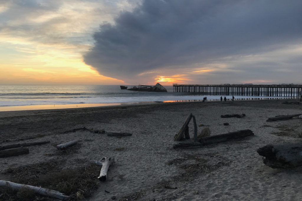 Cement ship at Seacliff State Beach